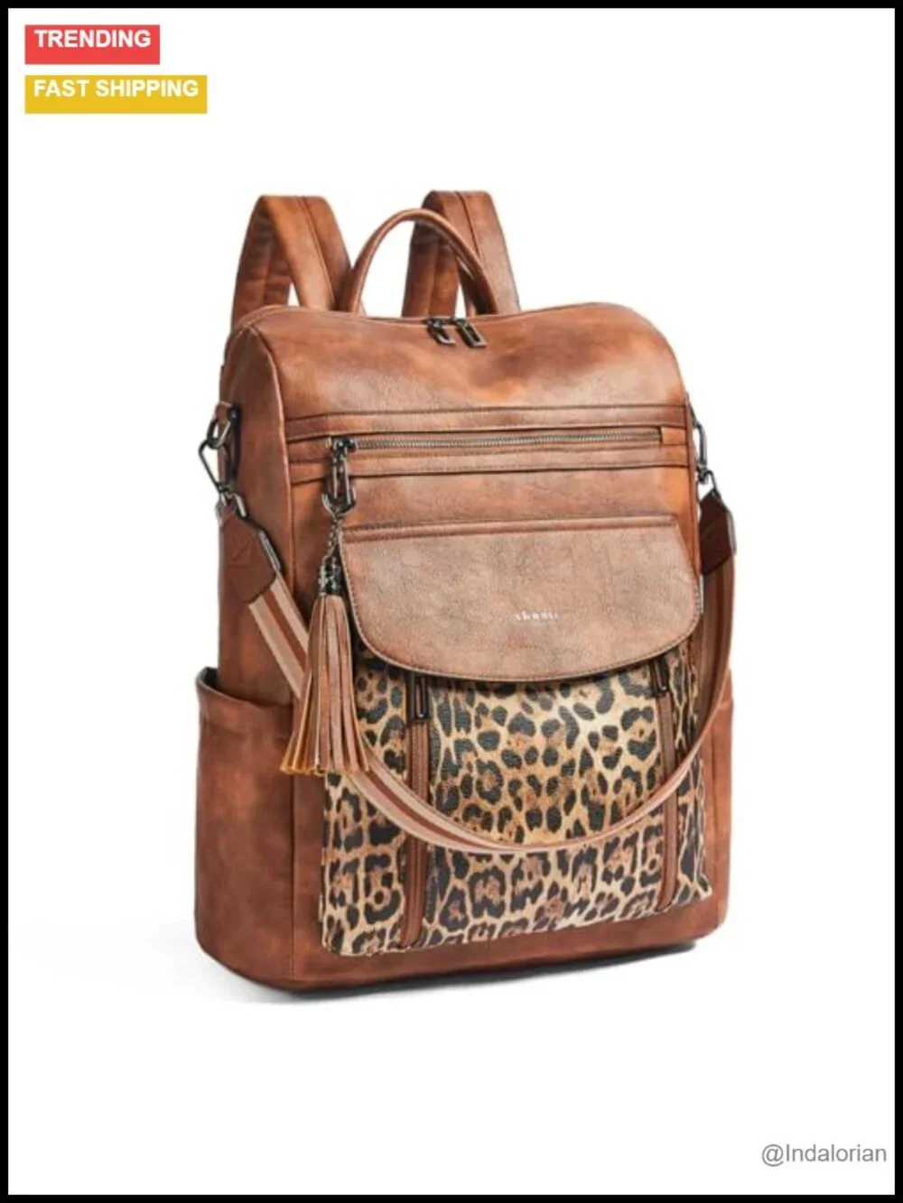 Faux Leather Laptop Backpack for Women 15.6 inch Water-Resistant Travel Daypack